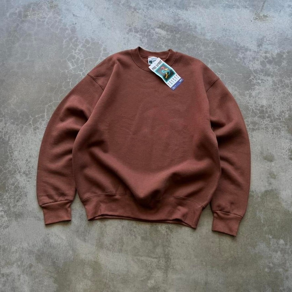 Vintage 90's Pro Spirit Deadstock heavy weight blank sweatshirt brown  USA L